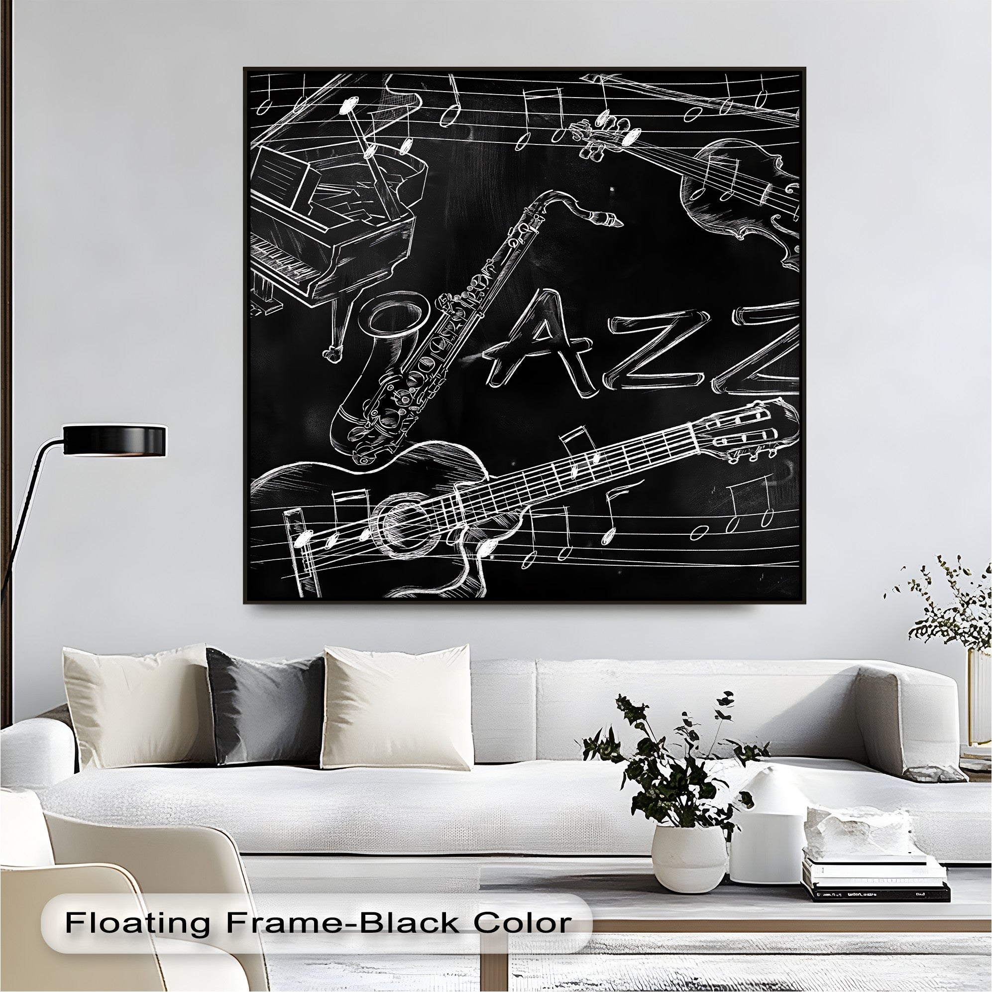 Black and White Music Instrument Canvas Prints - Elegant Wall Art for Home, Office & Studio Decor