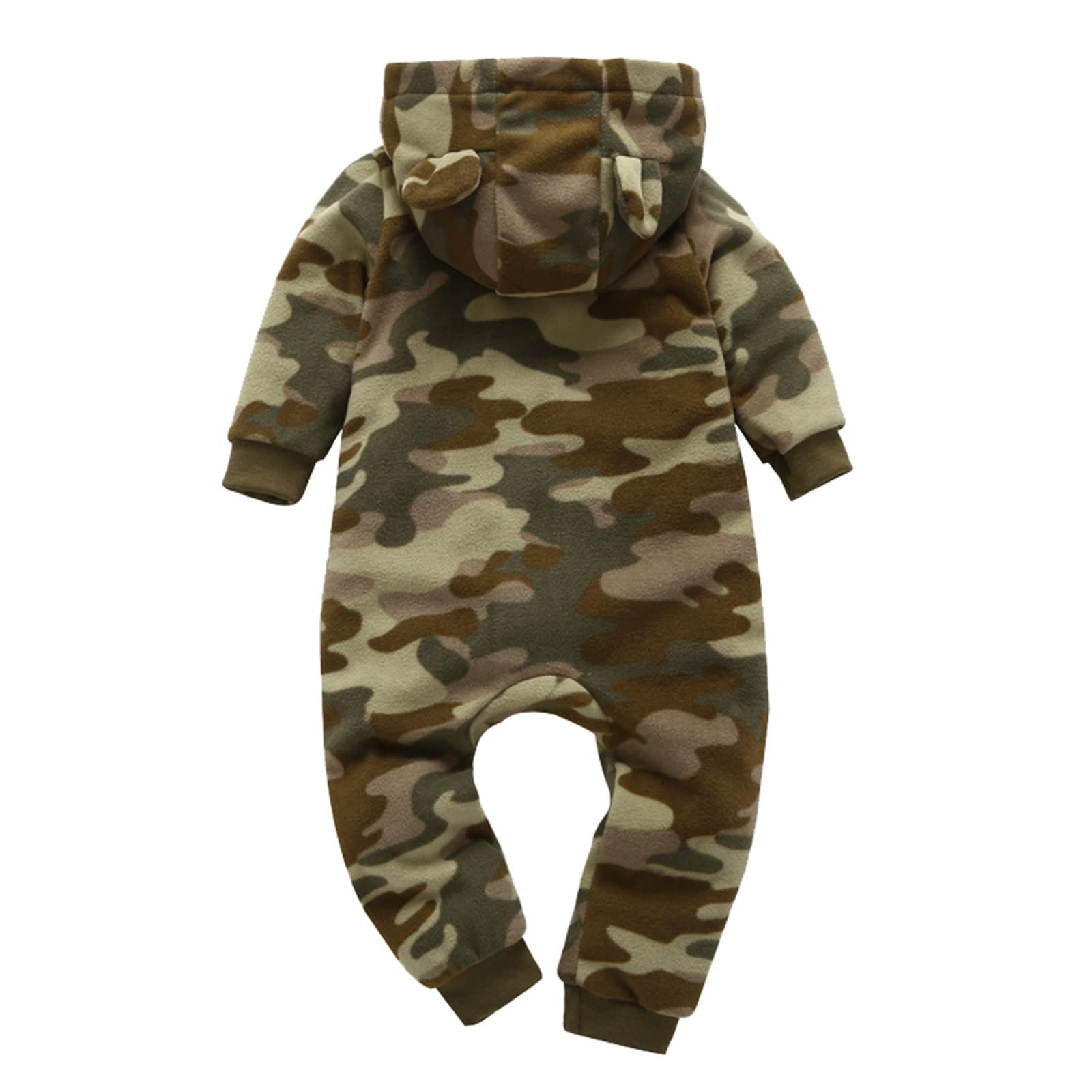 Baby Fleece Romper Camouflage Hoodie Jumpsuit - Warm Long Sleeve Infant Outfit for Boys & Girls (18-24 Months) - Perfect for Winter Playdates & Outdoor Adventures