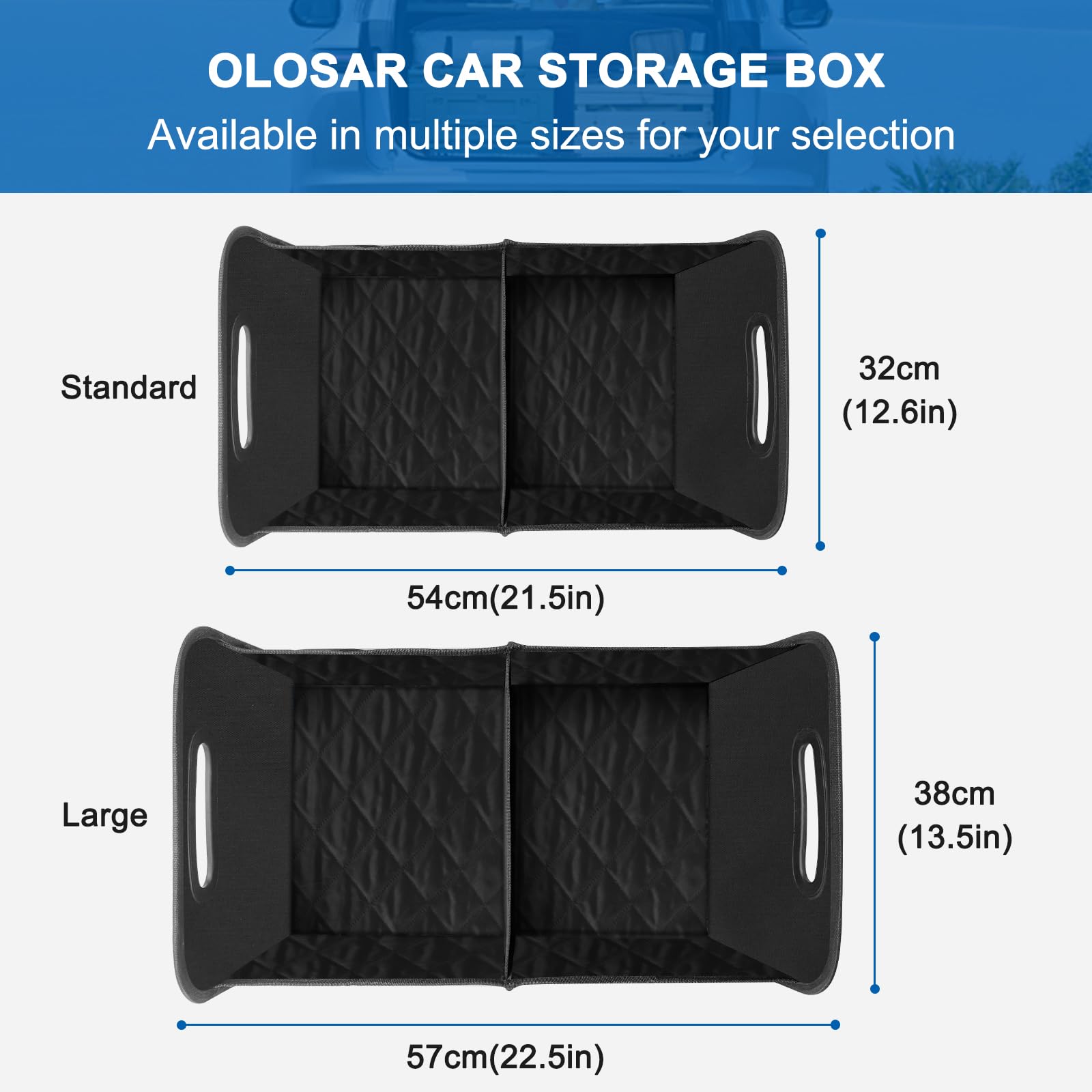 Collapsible Car Trunk Organizer - Portable SUV Storage Bag for Women & Men - Fits Any Car, SUV, Mini-Van - Black | Perfect for Road Trips, Grocery Shopping & Travel Accessories