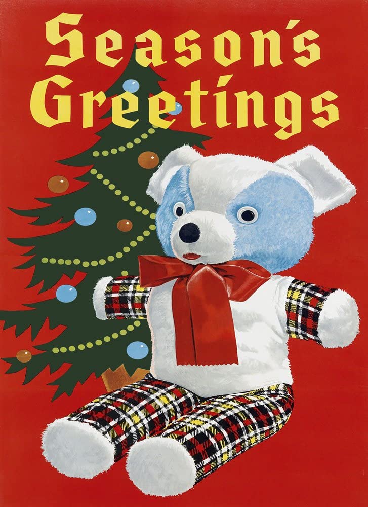 1000-Piece Wooden Christmas Bear Jigsaw Puzzle - Vintage Holiday Season's Greetings Puzzle for Adults & Kids - Brain Teaser & Developmental Toy - Perfect Gift for Christmas & Family Game Night