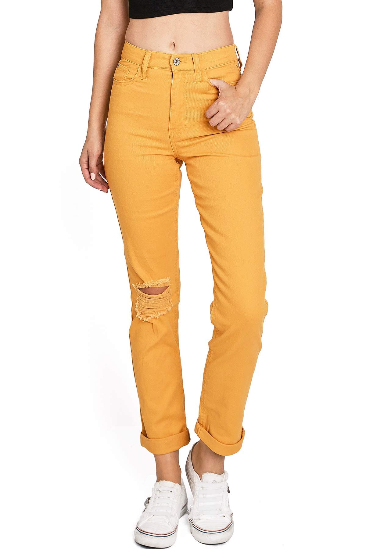 Celebrity Pink Women's High Rise Slim Fit Straight Leg Jeans for Juniors - Trendy Stretch Denim Pants for Casual Wear, Work & Night Out