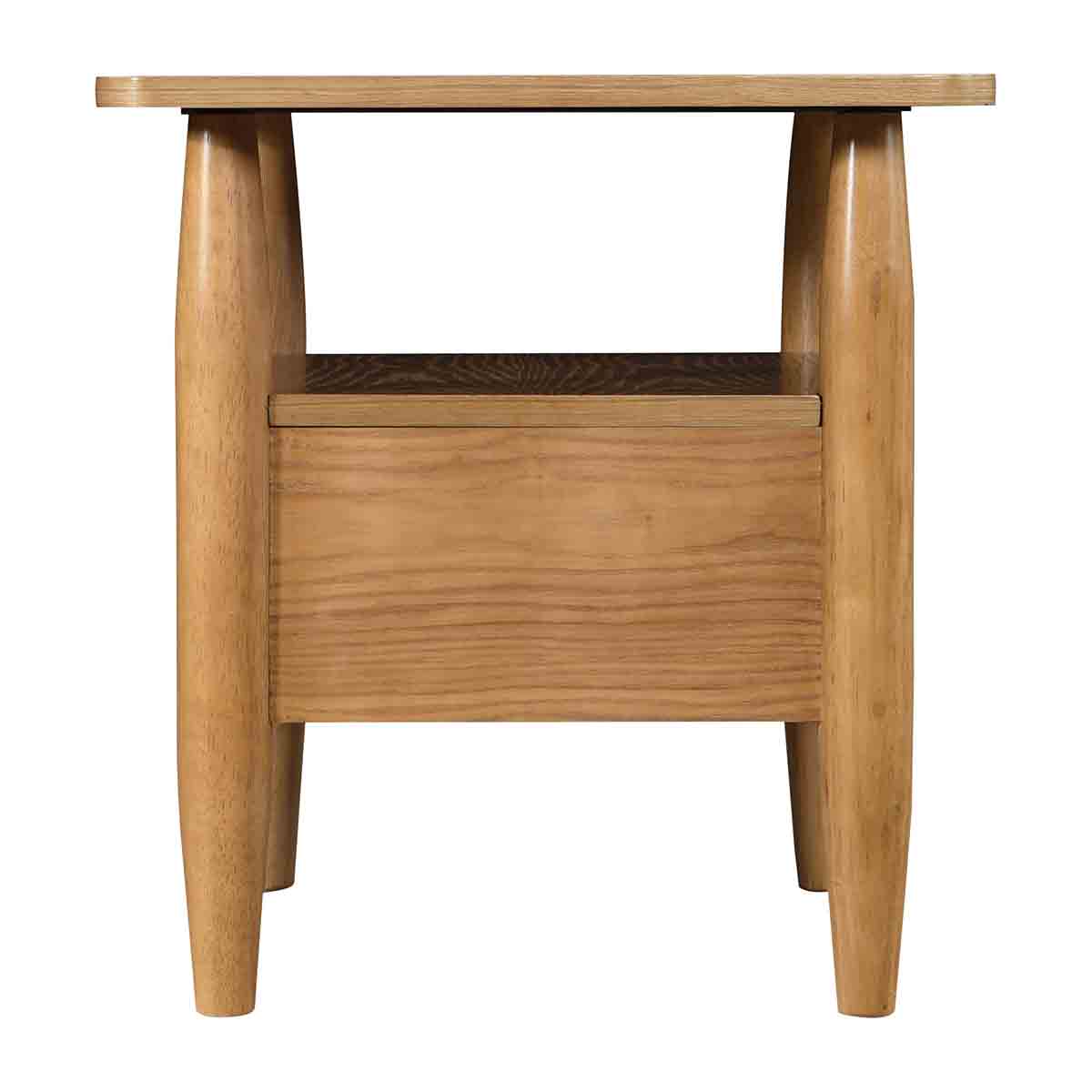 Modern Nightstand with Drawer - Wooden Bedside Table for Bedroom, Living Room & Office - Compact Storage End Table with Shelf