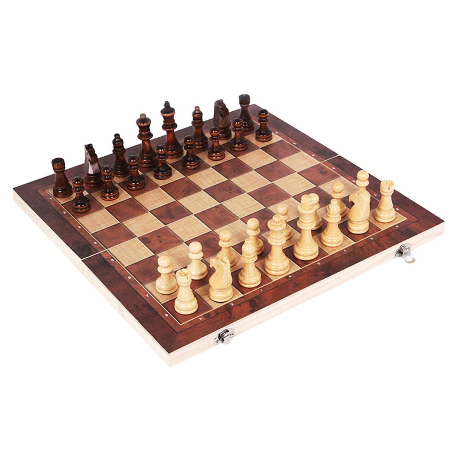 Premium 3-in-1 Wooden Chess Set - Backgammon, Checkers & Chess with Folding Board | 39x39cm Travel Size | Classic Wooden Pieces for Indoor Games, Family Fun & International Chess Tournaments | Perfect for Home, Office & Travel Entertainment