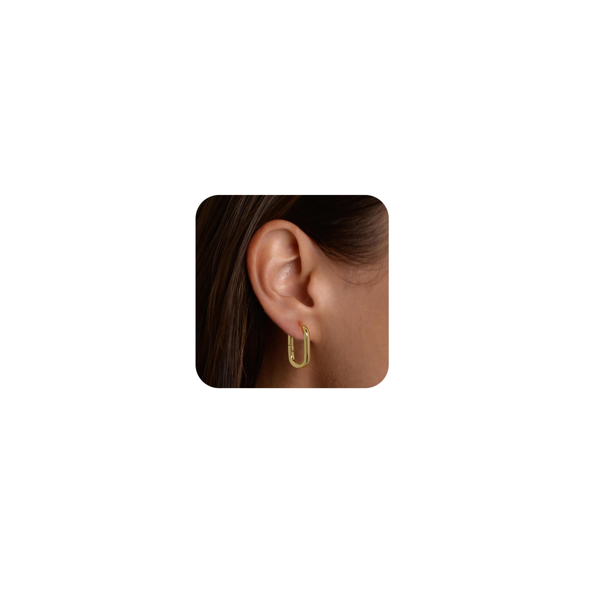 14K Gold Plated Hoop Earrings for Women - Hypoallergenic Chunky Huggie Earrings with CZ Stones | Trendy Dainty Gold Jewelry Gifts for Her | Perfect for Everyday Wear, Parties & Special Occasions