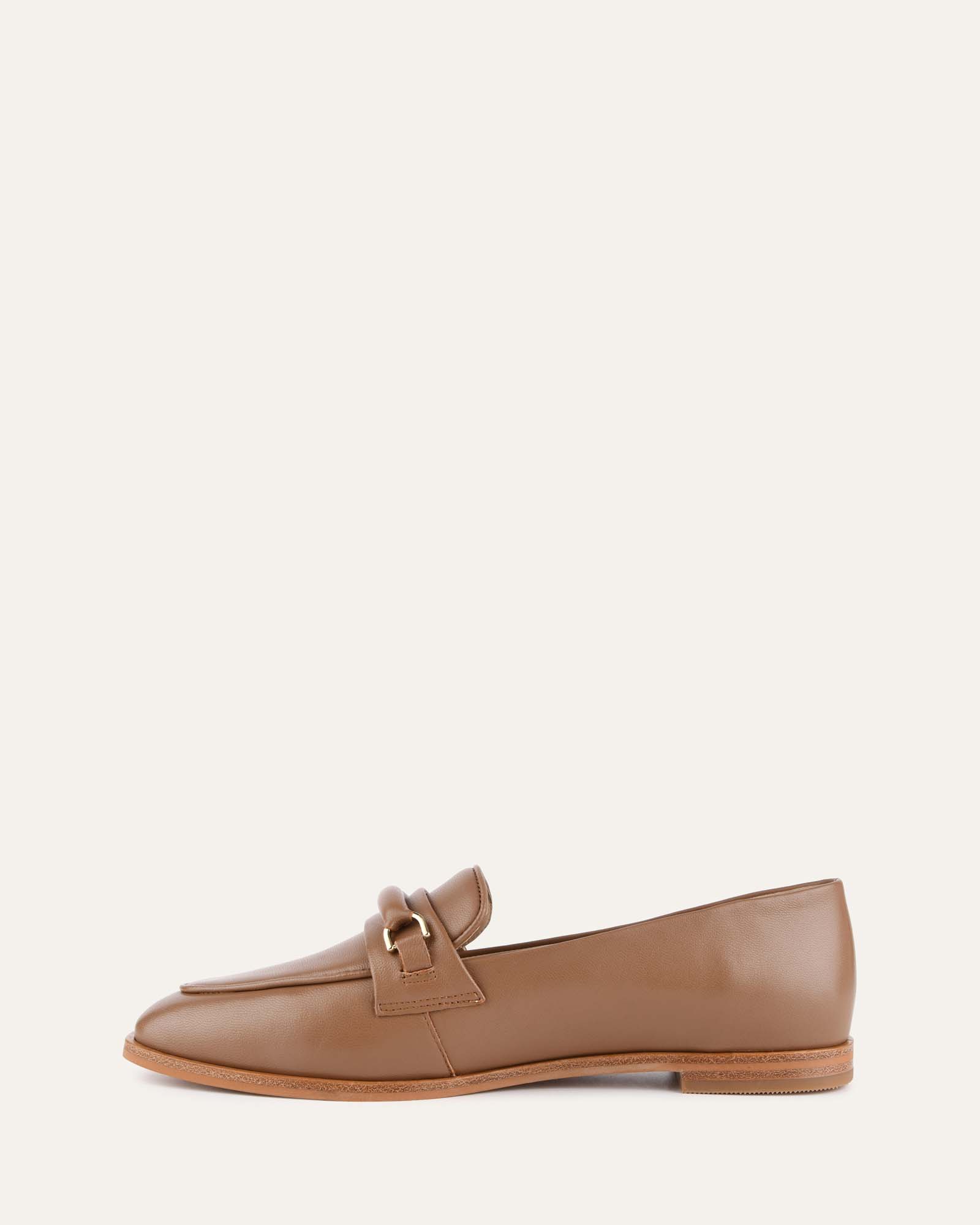 ATHENA LOAFERS for Women - Genuine Caramel Leather Slip-On Shoes - Comfortable & Stylish for Work, Office, and Casual Wear