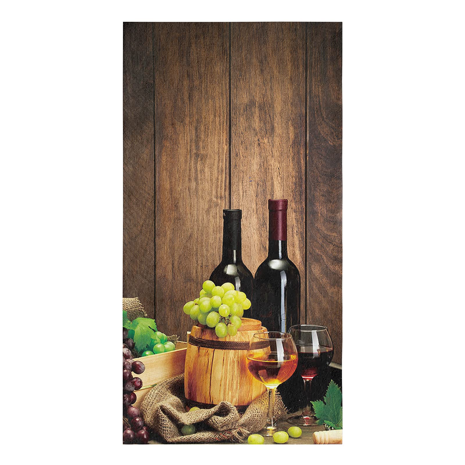 Premium Red Wine Kitchen Towels Set - 1 Pack Absorbent 18x28 Inch Cotton Dishcloths with Grape & Bottle Design - Soft Bar Towels, Tea Towels & Dish Towels for Wine Lovers - Perfect for Kitchen, Bar, Dining & Hosting Gifts
