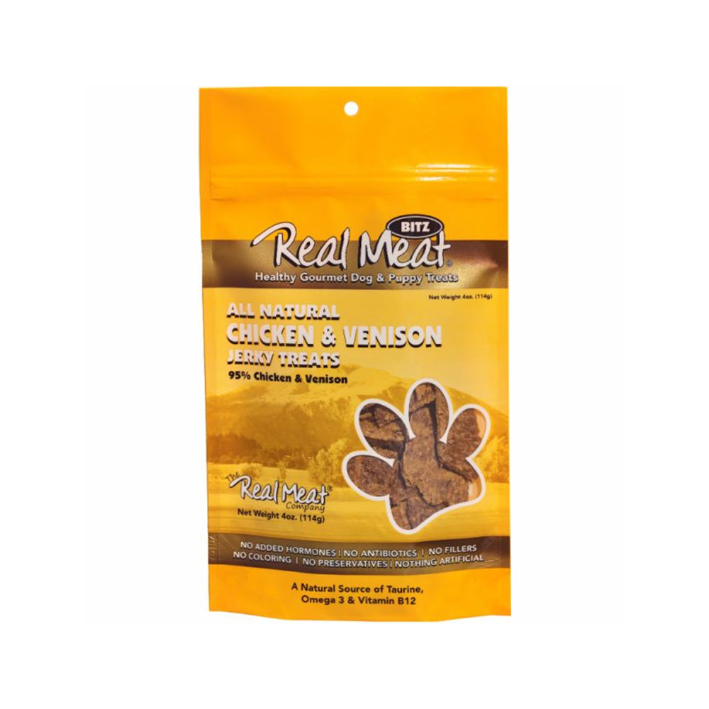 Premium All-Natural Chicken & Venison Jerky Dog Treats - Grain-Free, High-Protein Snacks for Training & Rewards - Perfect for Active Dogs & Outdoor Adventures