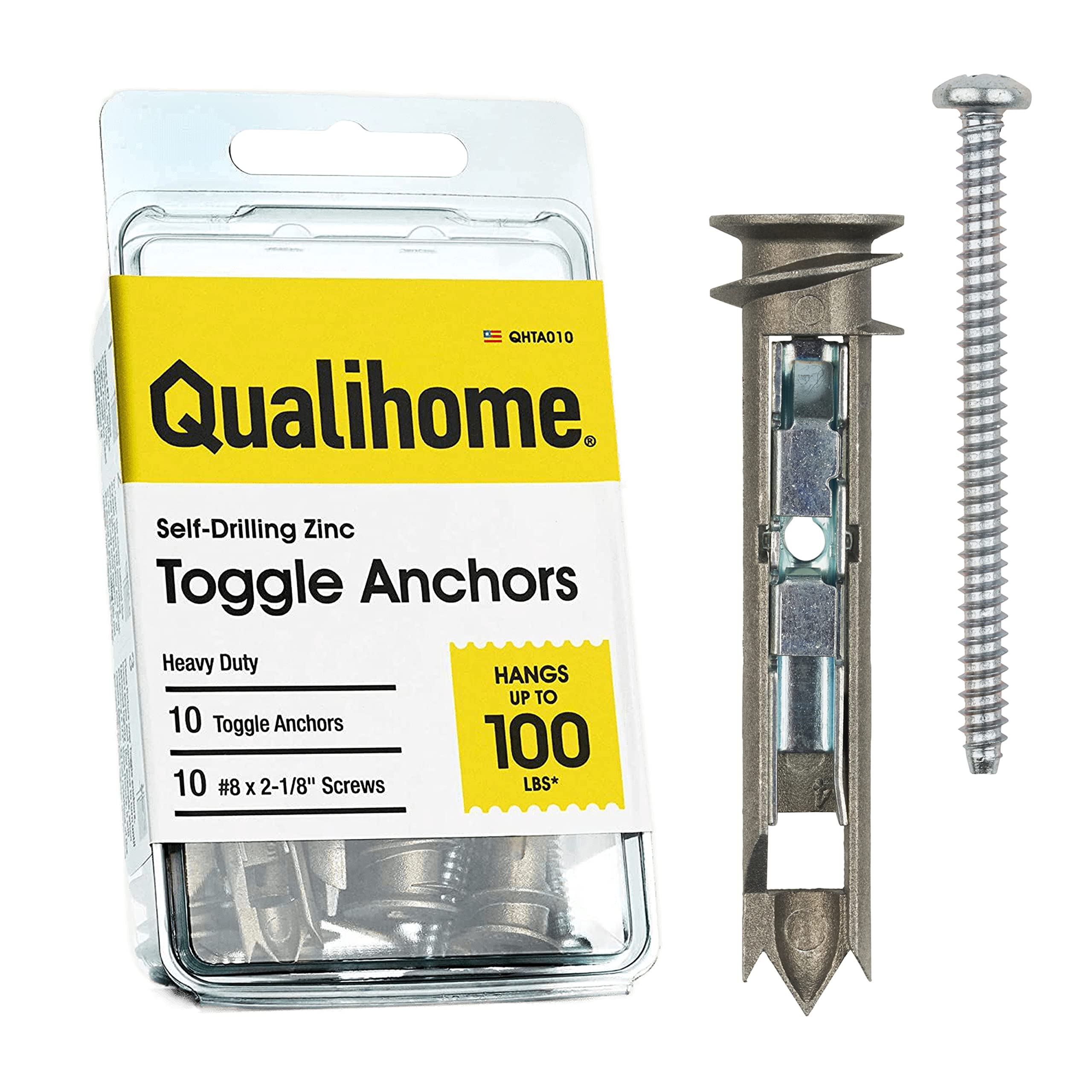 Heavy Duty Drywall Anchors and Screws Kit - Self-Drilling Toggle Anchors with Zinc Coating for Secure Wall Mounting | Perfect for Hanging Pictures, Shelves, Mirrors & Home Decor