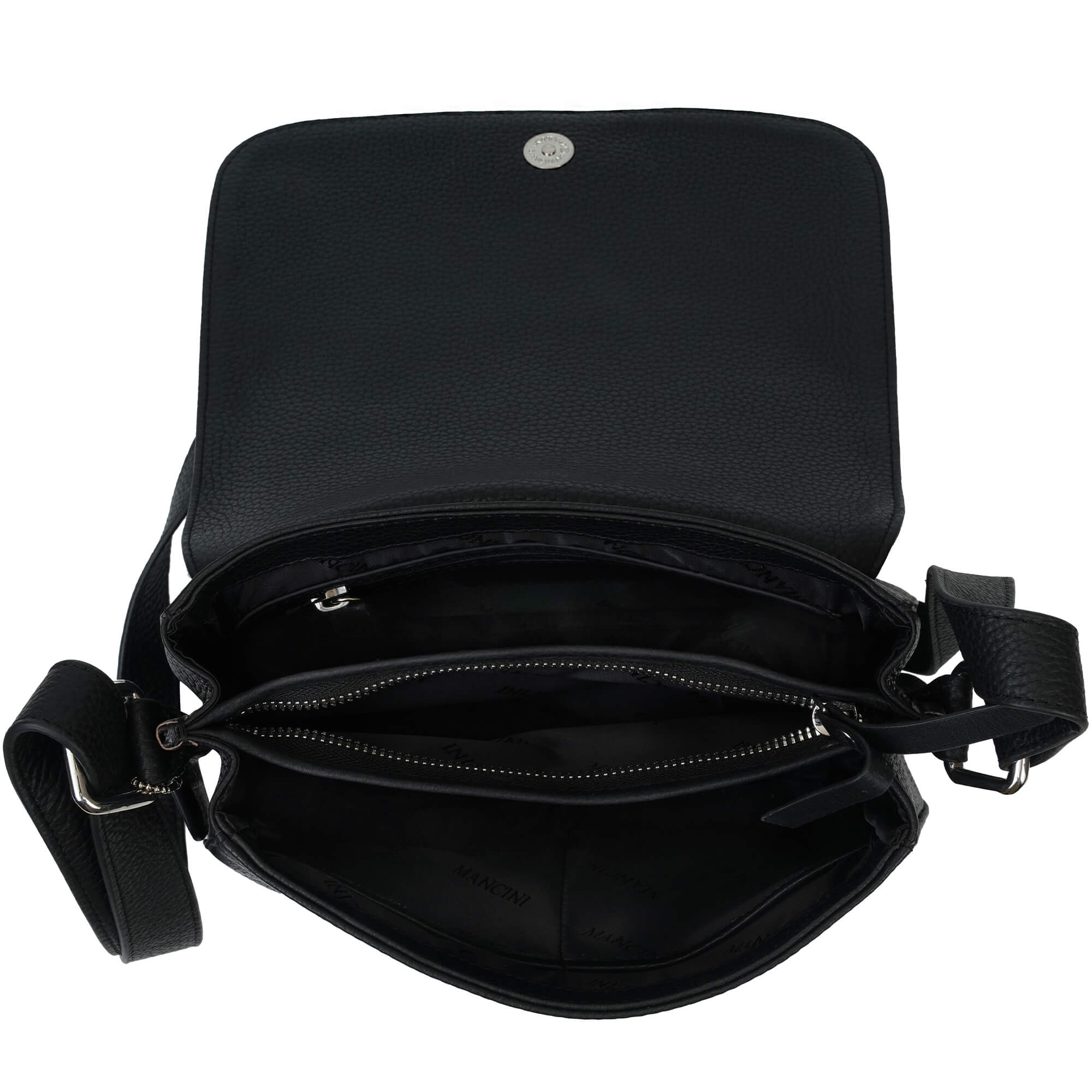 Mancini Pebbled Leather Alison Crossbody Handbag for Women - Stylish & Durable Everyday Purse for Work, Travel & Shopping