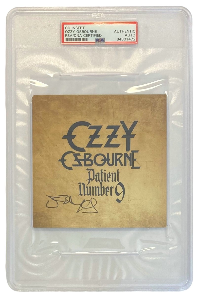 Ozzy Osbourne Signed Slabbed Patient Number 9 CD Booklet PSA/DNA Certified - Rare Collectible Music Memorabilia for Fans & Display