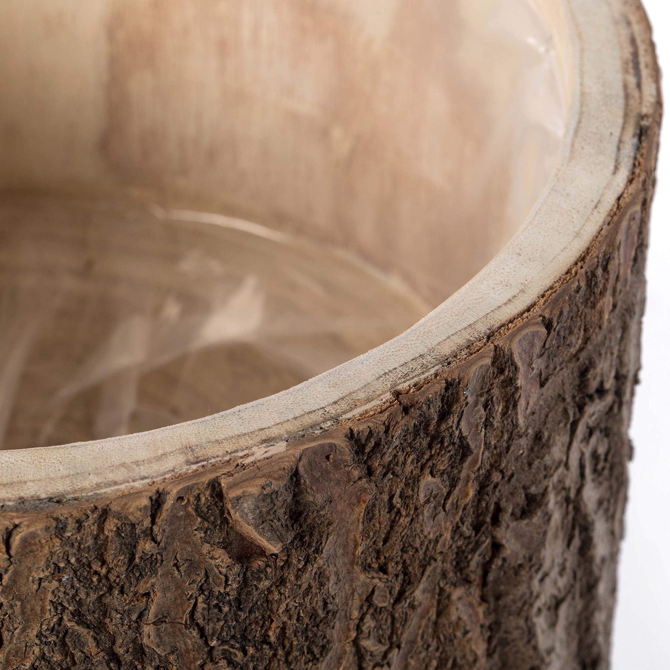 Rustic Wooden Stump Planter with Natural Bark & Branch Legs - Handmade Tree Log Flower Pot for Home Garden, Patio, and Indoor Plant Decor