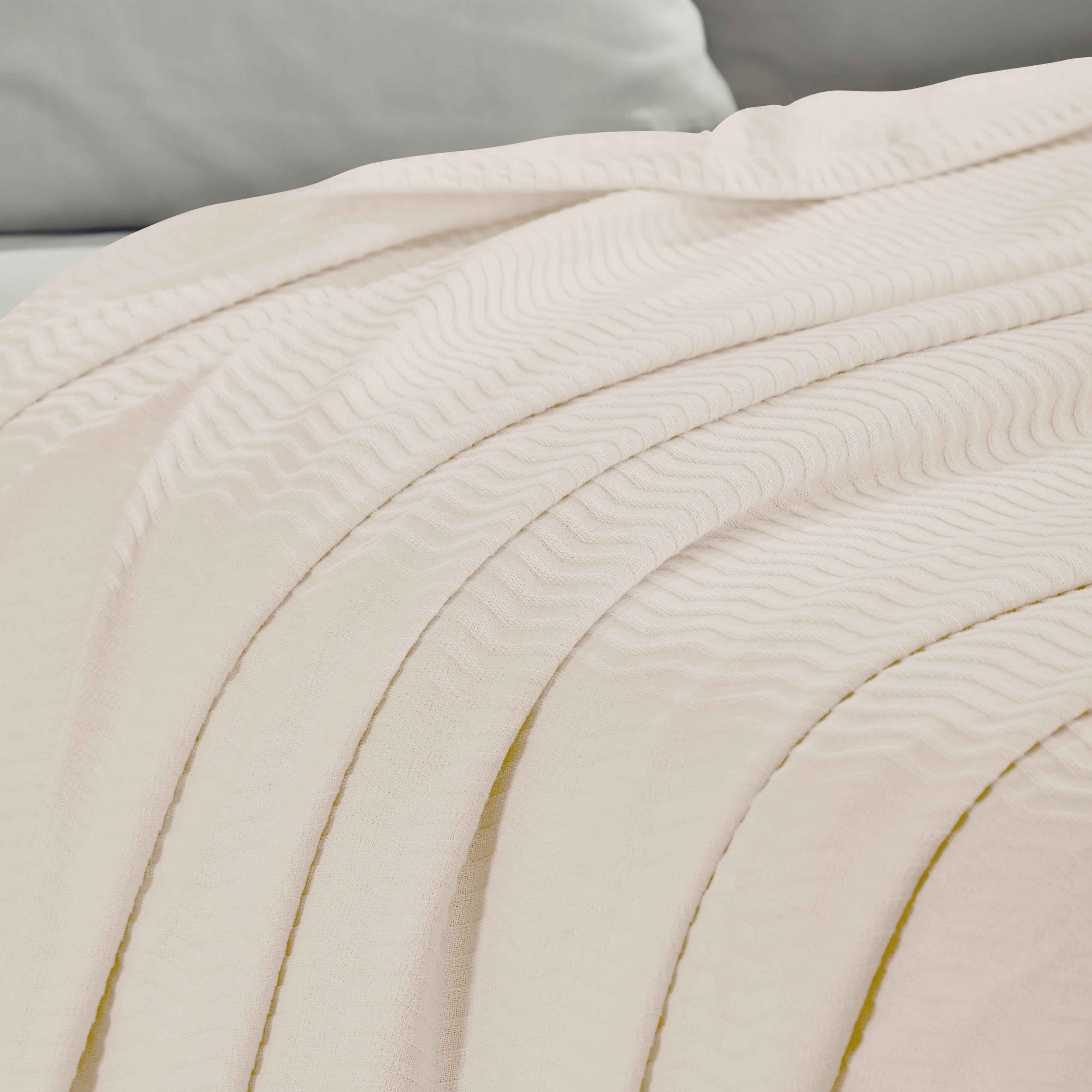 Jena Cotton Textured Chevron Lightweight Woven Blanket - Soft & Breathable Throw for Sofa, Bed & Outdoor Use - Cozy Home Decor & Picnic Essential