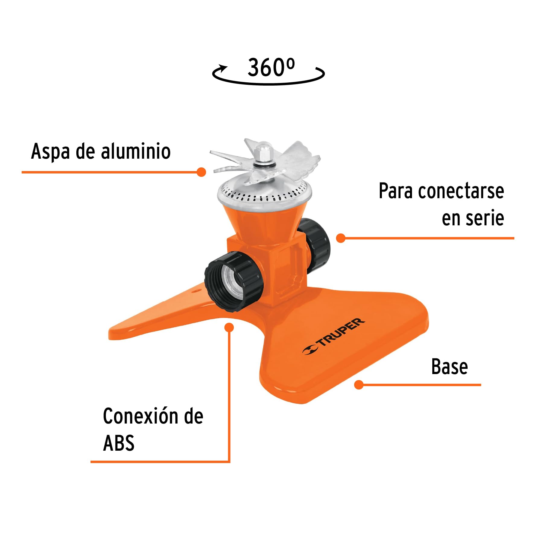 Rotating Metal Spray Nozzle with 5m Irrigation Diameter - Perfect for Lawn, Garden, and Agricultural Watering Systems
