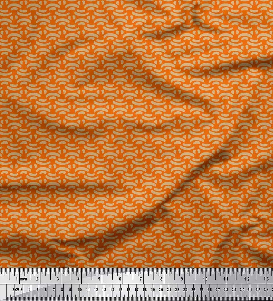 Soimoi Moss Georgette Brown Fabric by The Yard - 42 Inch Wide Brush Stroke Abstract Textile for Dresses, Scarves & Home Decor - Printed Artistic Fabric for Fashion Design & DIY Projects