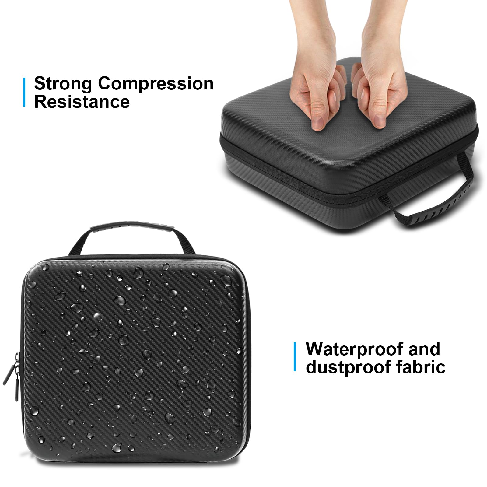 6-Slot Travel Watch Case for Men - Hard Watch Storage Box with Removable Shockproof Watch Pillows (Black) | Perfect for Business Trips, Vacations & Watch Collection Organization