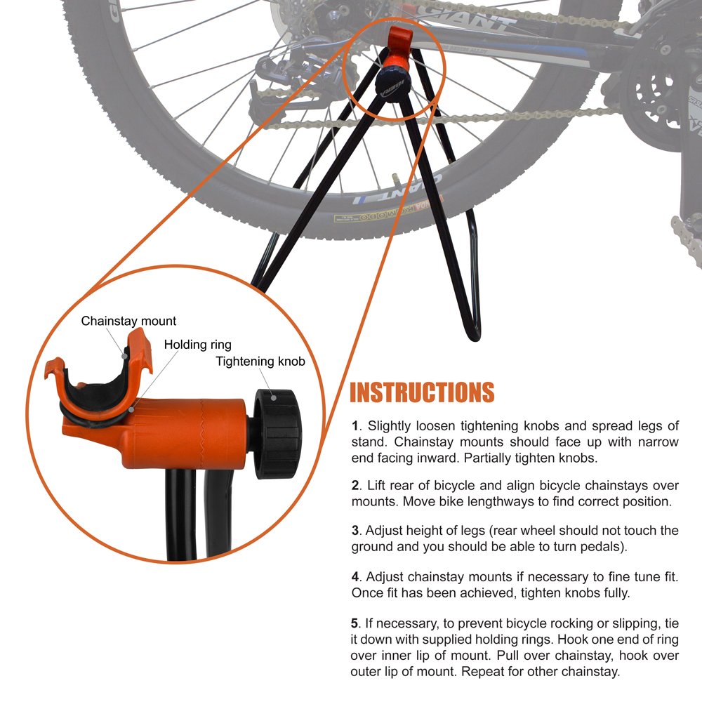 Ibera Adjustable Height Foldable Bike Repair Stand - Heavy Duty Bicycle Maintenance Rack for Storage & Mechanic Work - Perfect for Home Garage, Bike Shop & Outdoor Cycling Repairs