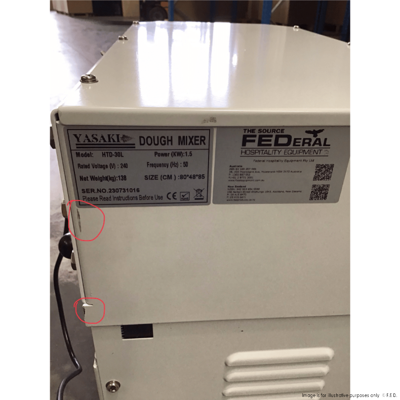 Yasaki 30L Tilting Head Removable Bowl Spiral Mixer - Commercial Dough Kneader for Bakery, Pizza & Pastry | HTD 30L QLD262 Model | Perfect for Restaurants, Bakeries & Catering Businesses