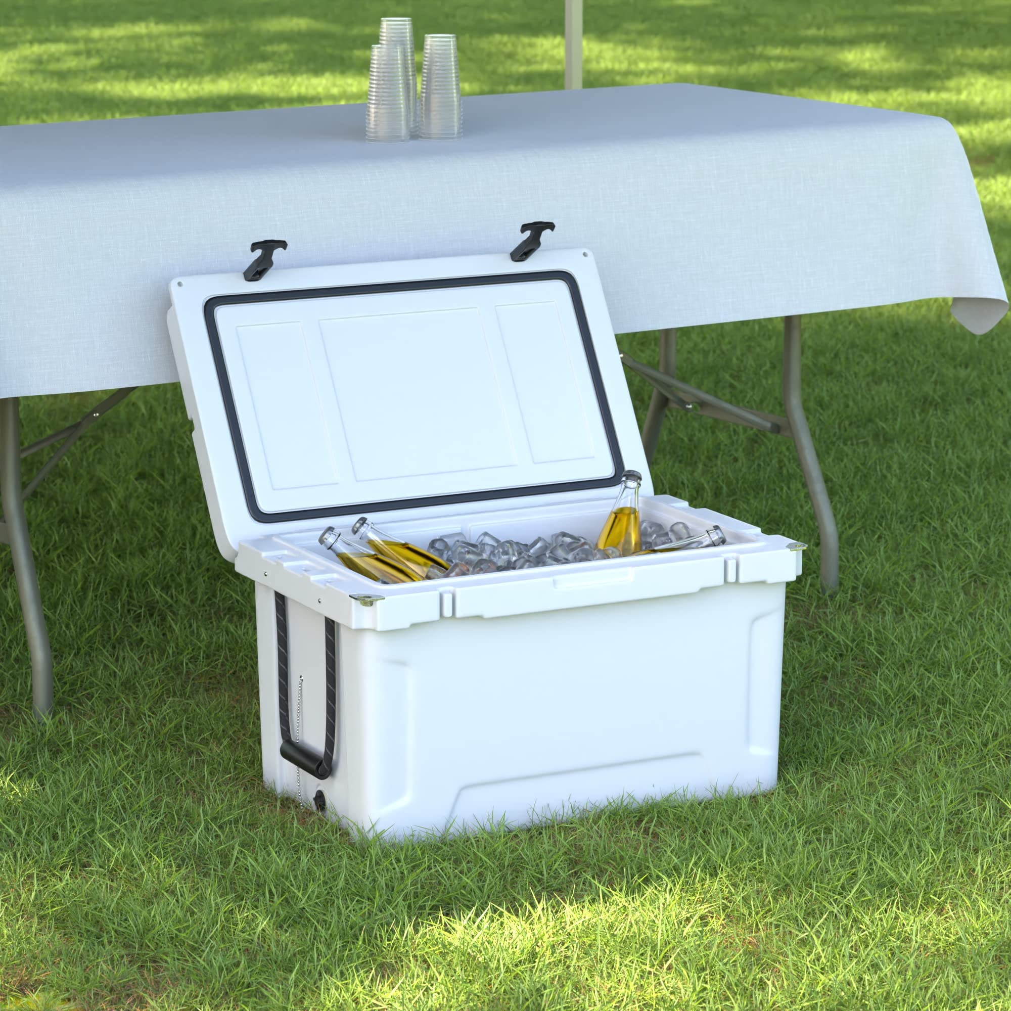 45 Qt. Heavy-Duty Rotomolded Cooler - Extreme Outdoor Ice Chest for Camping, Fishing, Hunting & Beach Trips - Keeps Ice for Days