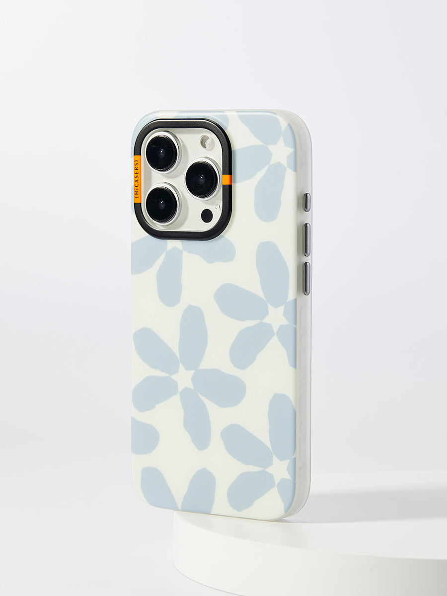 Starry Blossom Soft Blue Phone Case - Cute Floral Design Protective Cover for iPhone & Samsung - Perfect for Everyday Use, Travel & Gifting