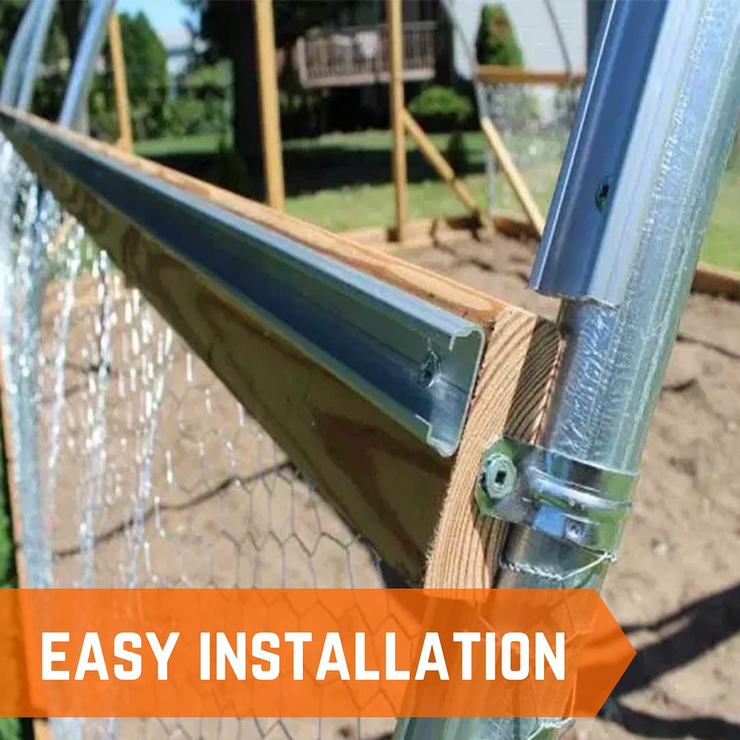 Farm Plastic Supply - 20 Pack Steel 6.5 ft Spring Wire & Lock Channel Bundle for Greenhouse Film or Shade Cloth | Durable U-Channel Track System for Polyethylene Covering & Crop Protection | Perfect for DIY Greenhouse, High Tunnel, and Garden Bed Covers