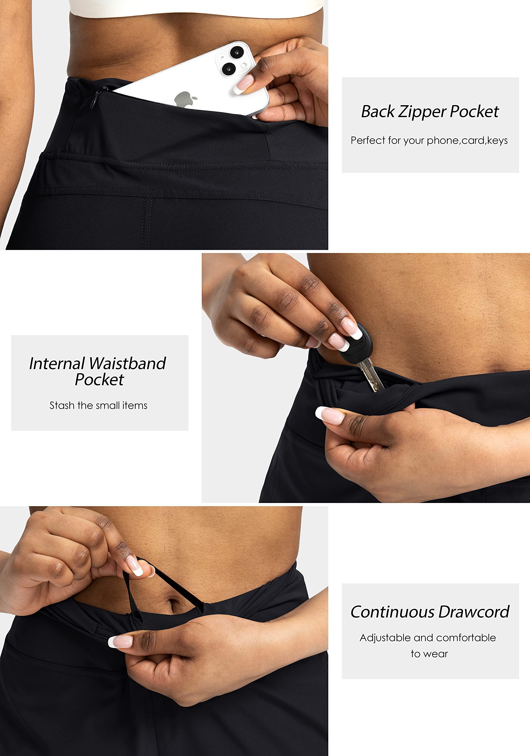 Soothfeel Women's High Waisted Running Shorts with Zipper Pockets - 7 Inch Athletic Workout Gym Shorts for Summer, Jogging, Yoga & Outdoor Activities