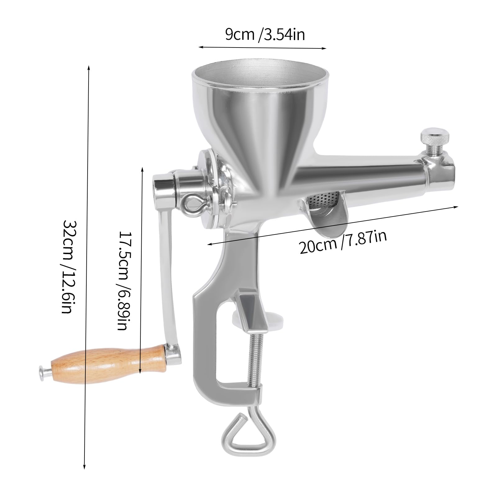 Premium Stainless Steel Manual Wheatgrass Juicer - Hand Crank Wheat Grass & Vegetable Extractor for Healthy Juicing - Perfect for Home, Kitchen, Gym & Detox Routines