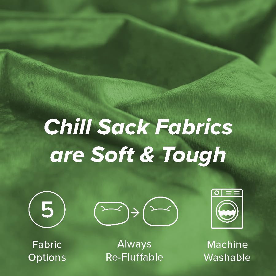 Chill Sack Giant 5ft Memory Foam Bean Bag Chair - Oversized Sofa with Soft Microfiber Cover in Paradise Green - Perfect for Living Rooms, Game Rooms & Dorm Relaxation