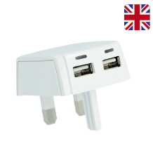 SKROSS UK 2-Port USB Wall Charger - Fast Charging Travel Adapter for iPhone, Samsung & More - Perfect for Home, Office & International Travel
