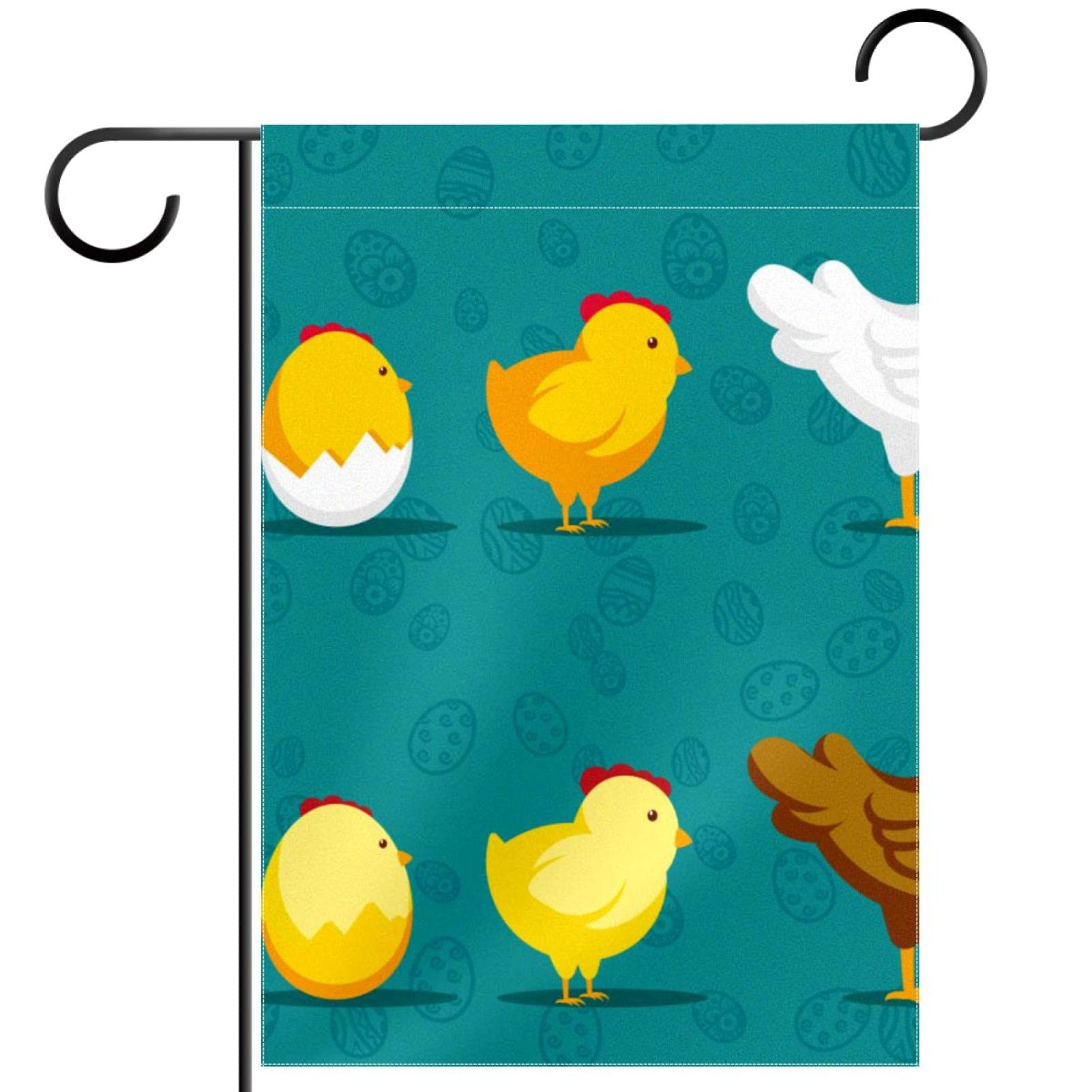 Easter Chick Eggs Garden Flag - 12×18 Inch Double Sided Outdoor Vertical Holiday Yard Decor for Spring, Easter, Home & Garden Decoration - Perfect for Front Porch, Lawn, Patio and Seasonal Celebrations