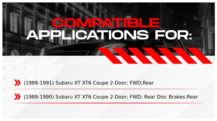 R1 Concepts Rear Brake Pads and Rotors Kit - Ceramic Brake Pads & Rotors for 1988-1991 Subaru XT | High-Performance Braking for Daily Driving & Off-Road Adventures