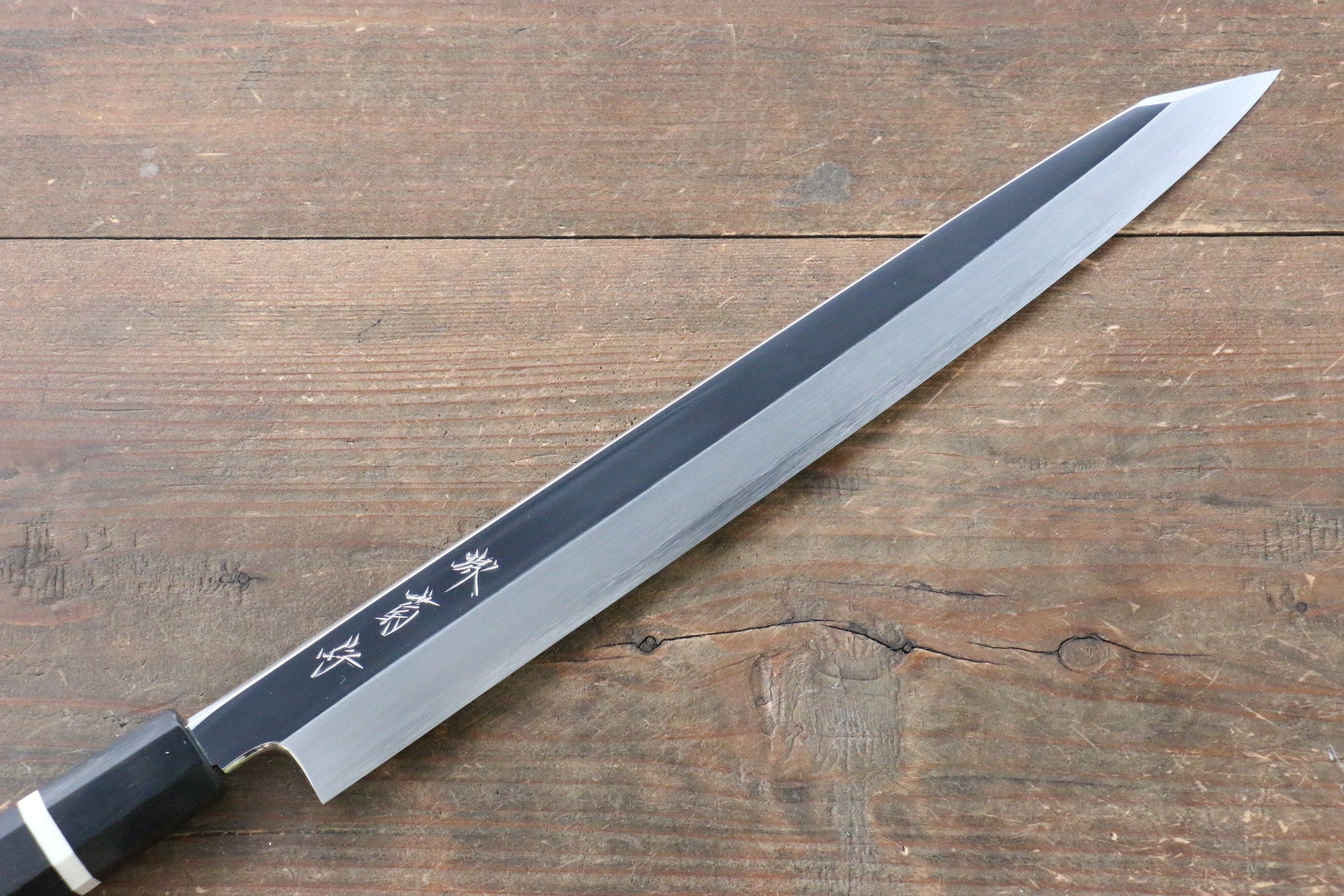 Premium Kikumori SG2 Kiritsuke Yanagiba 300mm Japanese Chef Knife - Mirror Polished Stainless Steel Blade with Ebony Wood Handle & White Ring - Perfect for Sushi, Sashimi & Precision Cutting