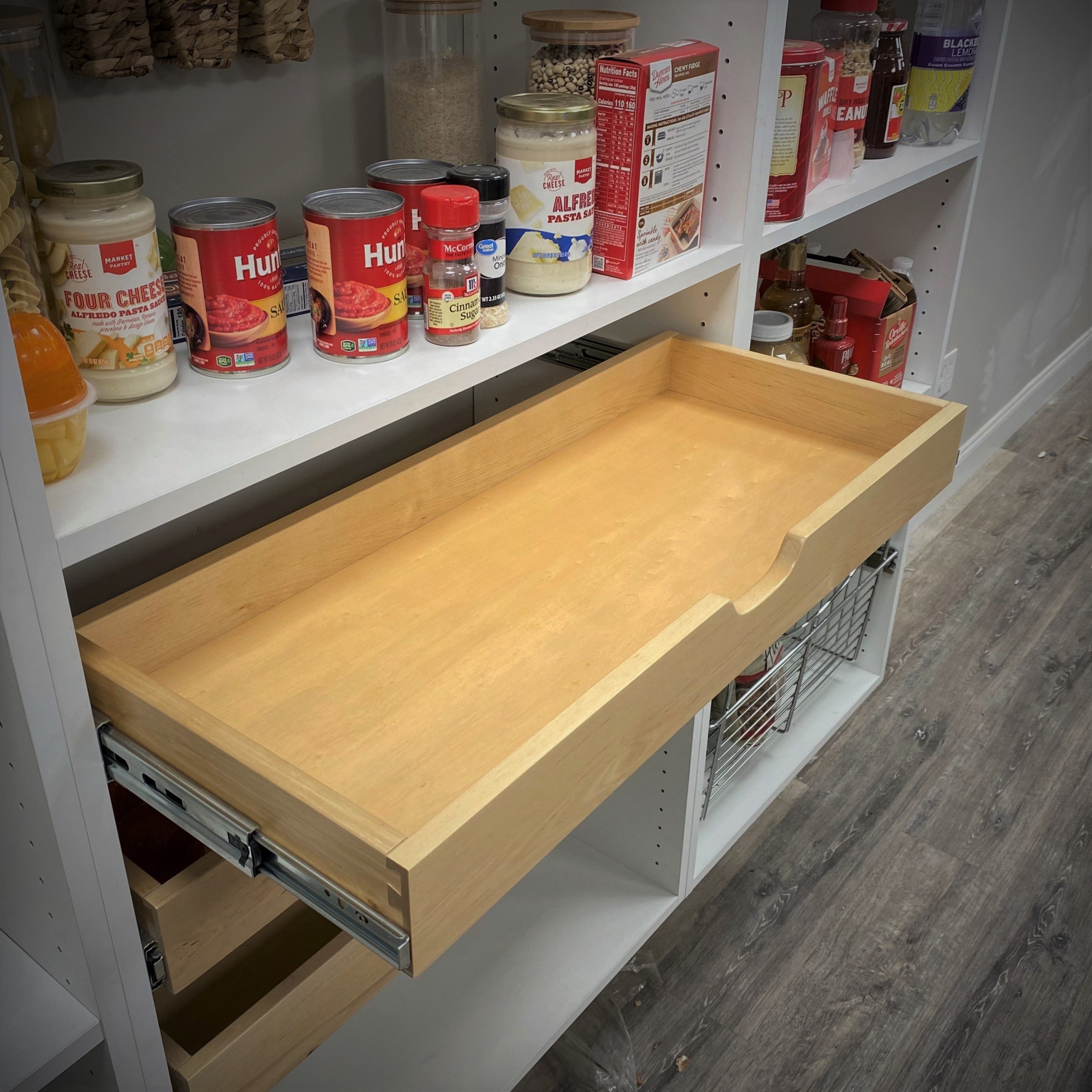 2 Pack Heavy Duty Shelf Pull Out Organizers - Expandable Drawer Slides for Kitchen Cabinets, Pantry & Closet Storage Solutions