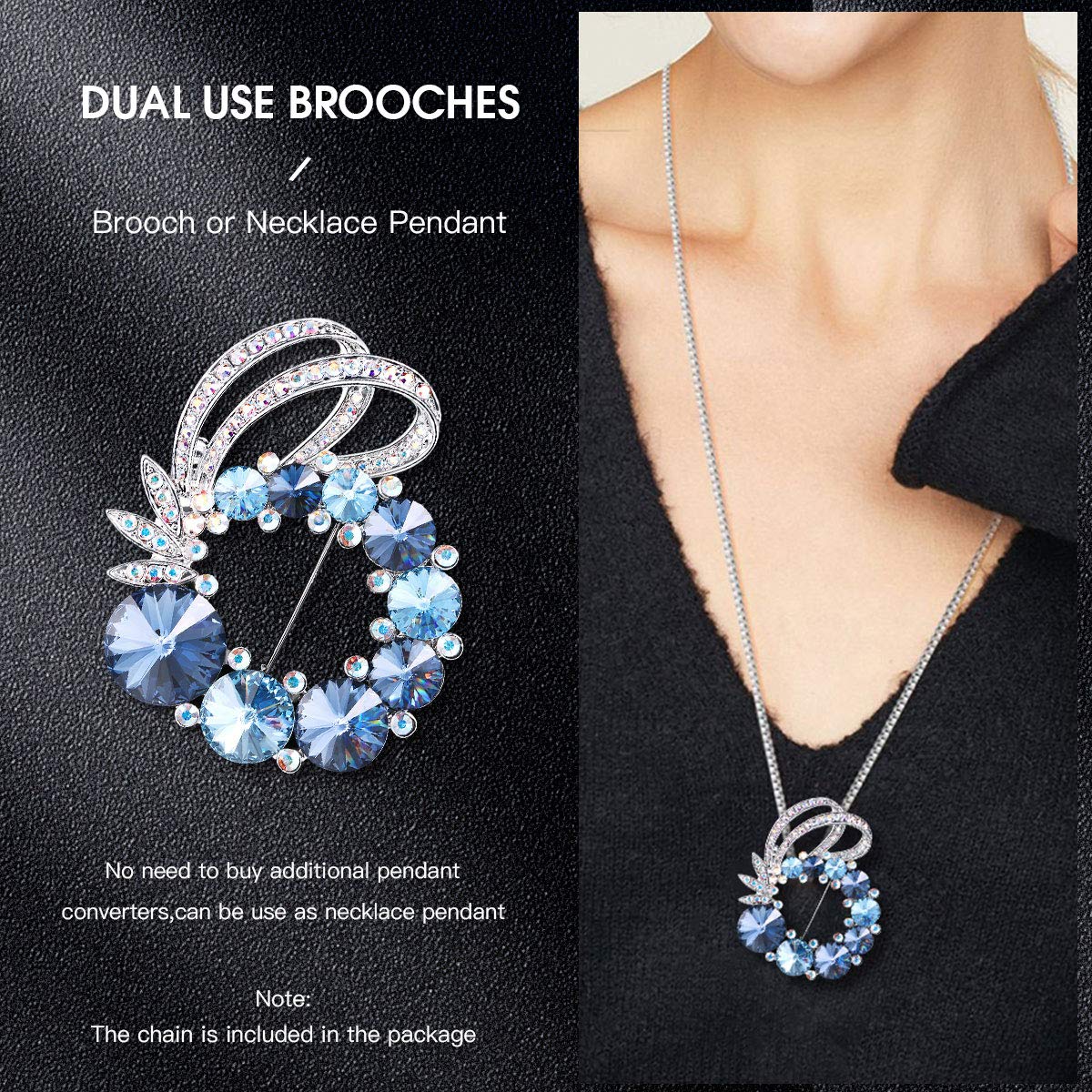Sparkling Rhinestone Brooch for Women | Elegant Crystal Jewelry Pin | Fashion Accessories for Dresses, Jackets & Hats | Perfect Gift for Birthday, Wedding & Party