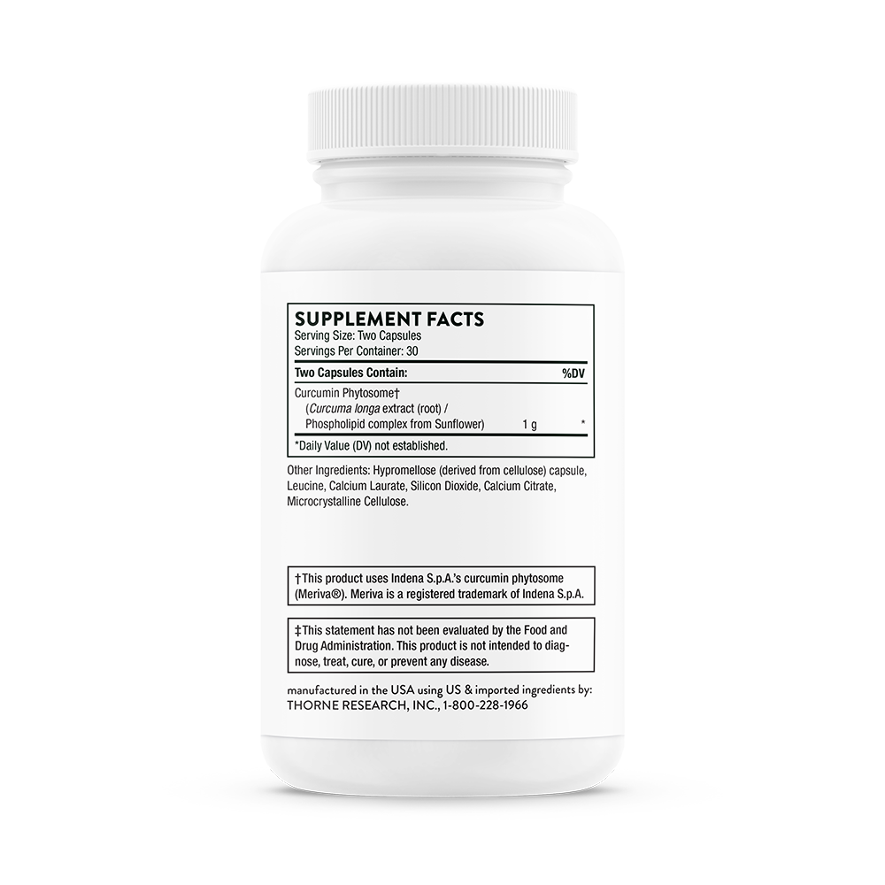 Thorne Curcumin Phytosome 60 Capsules - 1,000 mg Turmeric Extract with Enhanced Absorption (SF813) | Supports Joint Health & Inflammation Relief for Active Lifestyles