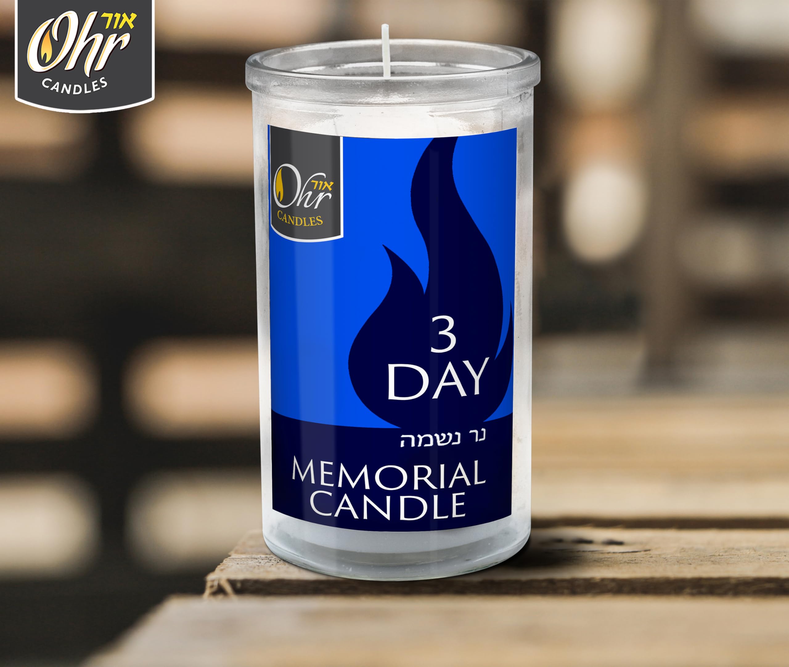 72-Hour Yahrzeit Memorial Candles - 3-Pack Jewish Memorial Candles for Yom Kippur & Remembrance in Glass Tumblers | Perfect for Synagogue, Home Memorials & Religious Ceremonies