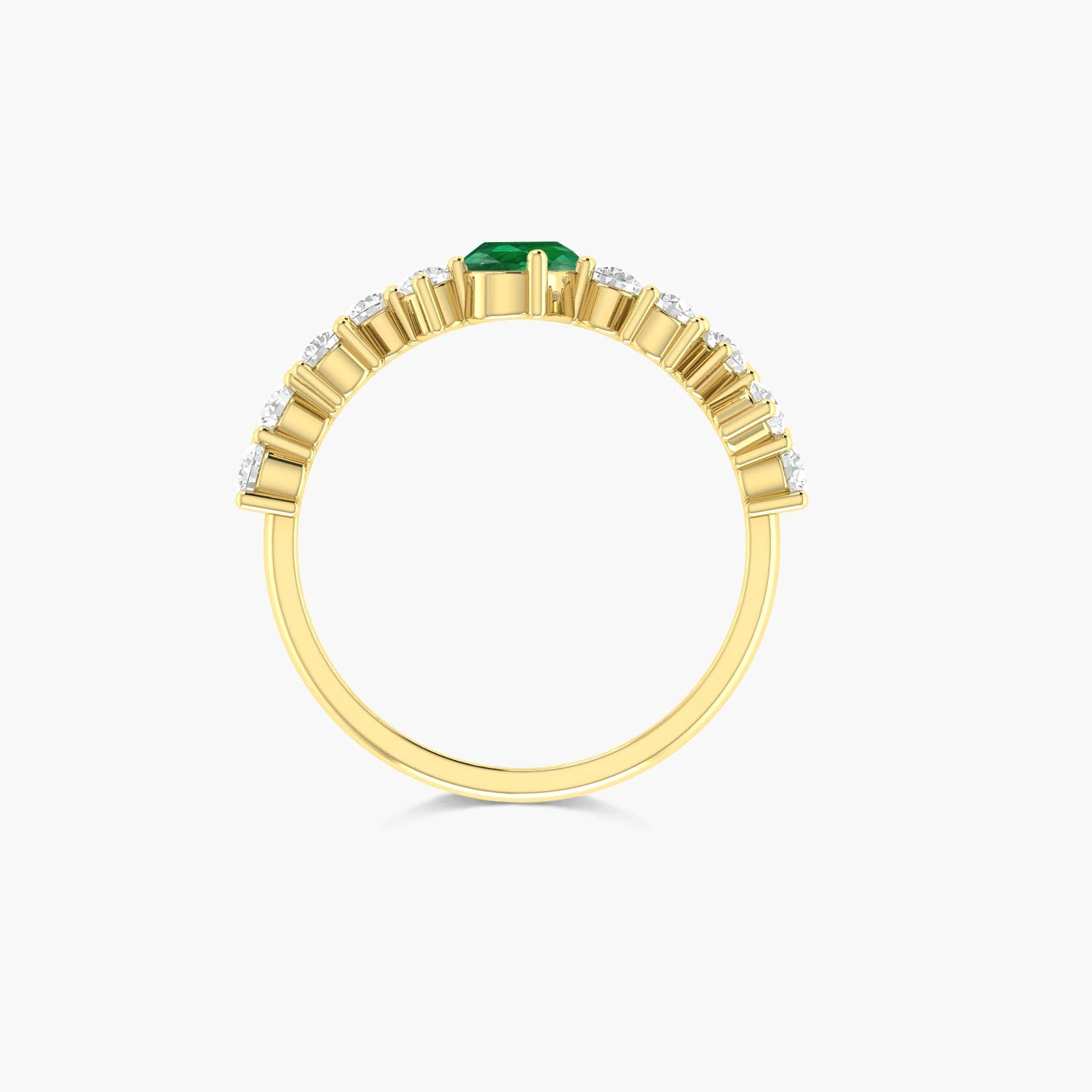 Dainty Green Oval Emerald Ring with Zircon Accents - Minimalist Elegance for Everyday Wear, Engagement & Special Occasions