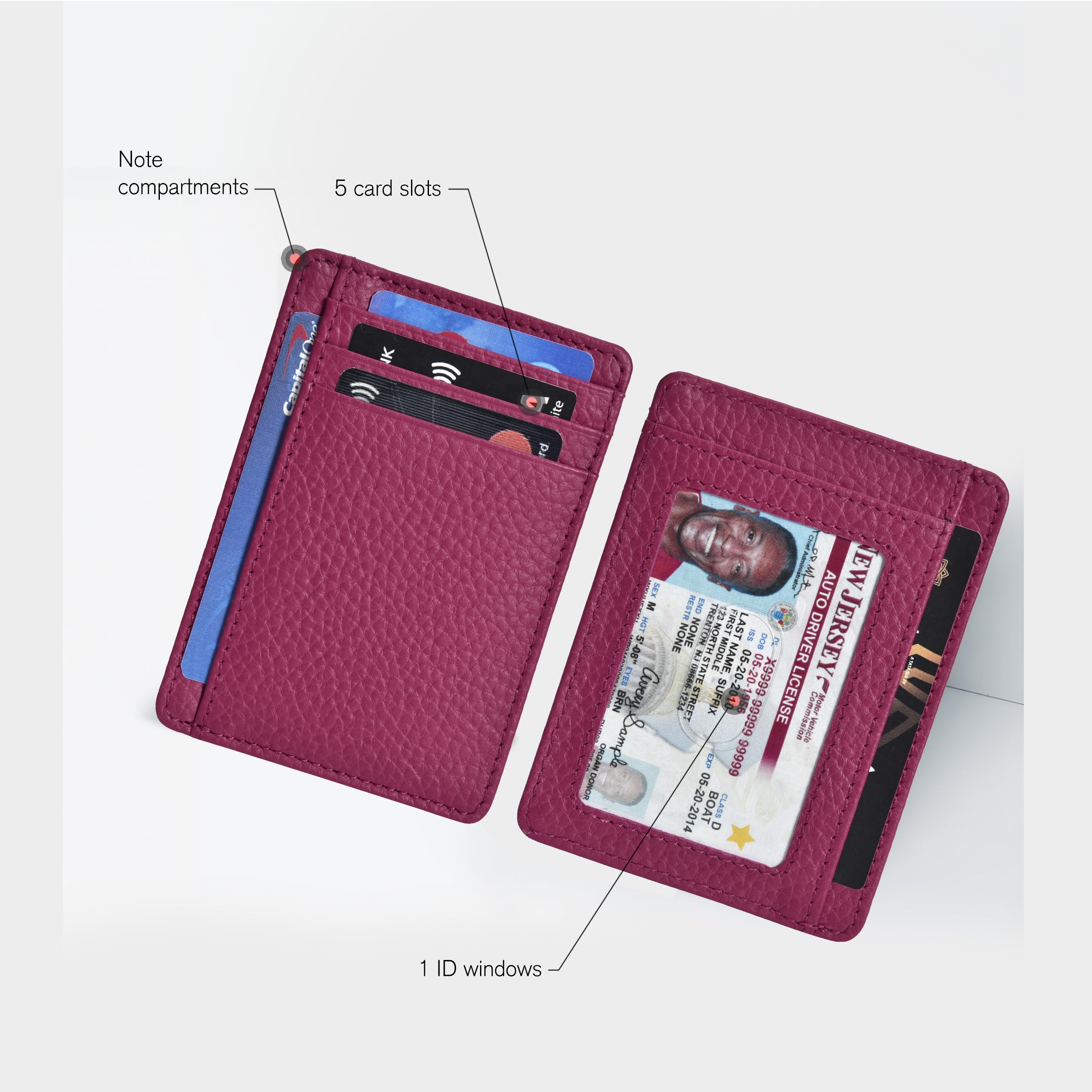 Slim RFID Blocking Leather Wallet for Men & Women - Minimalist Front Pocket Card Holder with Money Clip | Perfect for Travel, Everyday Carry & Business Use