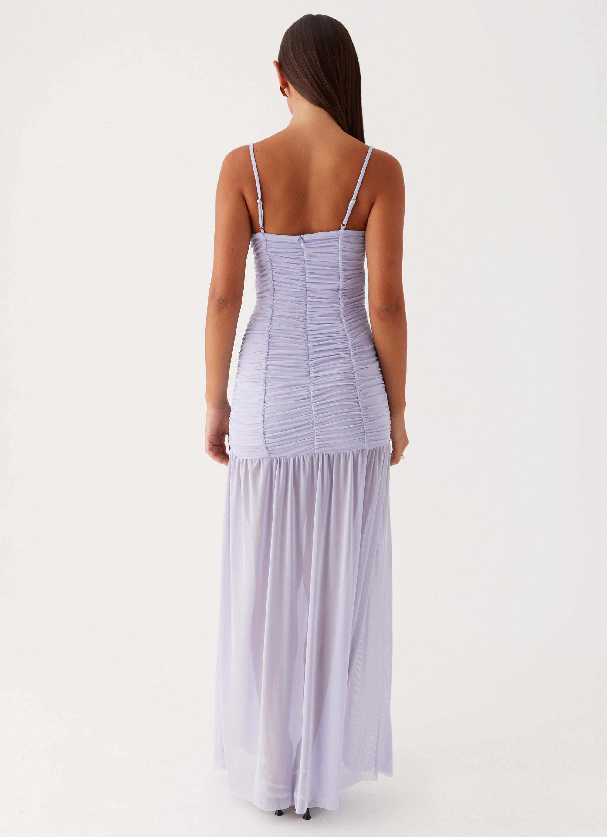 Constance Mesh Maxi Dress - Flowy Long Summer Dress in Lavender for Women | Beach Wedding, Boho Party & Vacation Outfit
