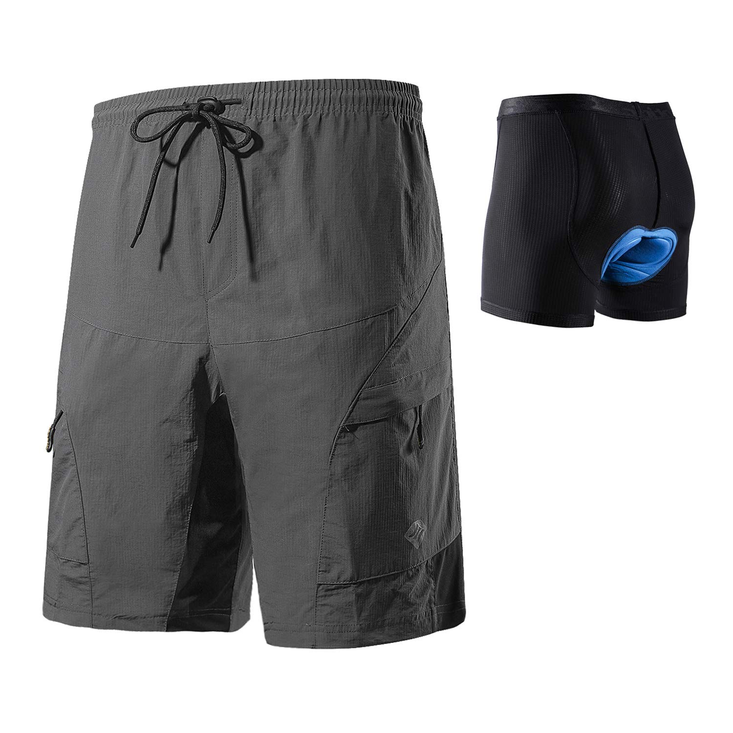 Santic Men's 3D Padded Mountain Bike Shorts - Lightweight Breathable Cycling MTB Shorts for Men - Perfect for Trail Riding, Mountain Biking & Outdoor Adventures