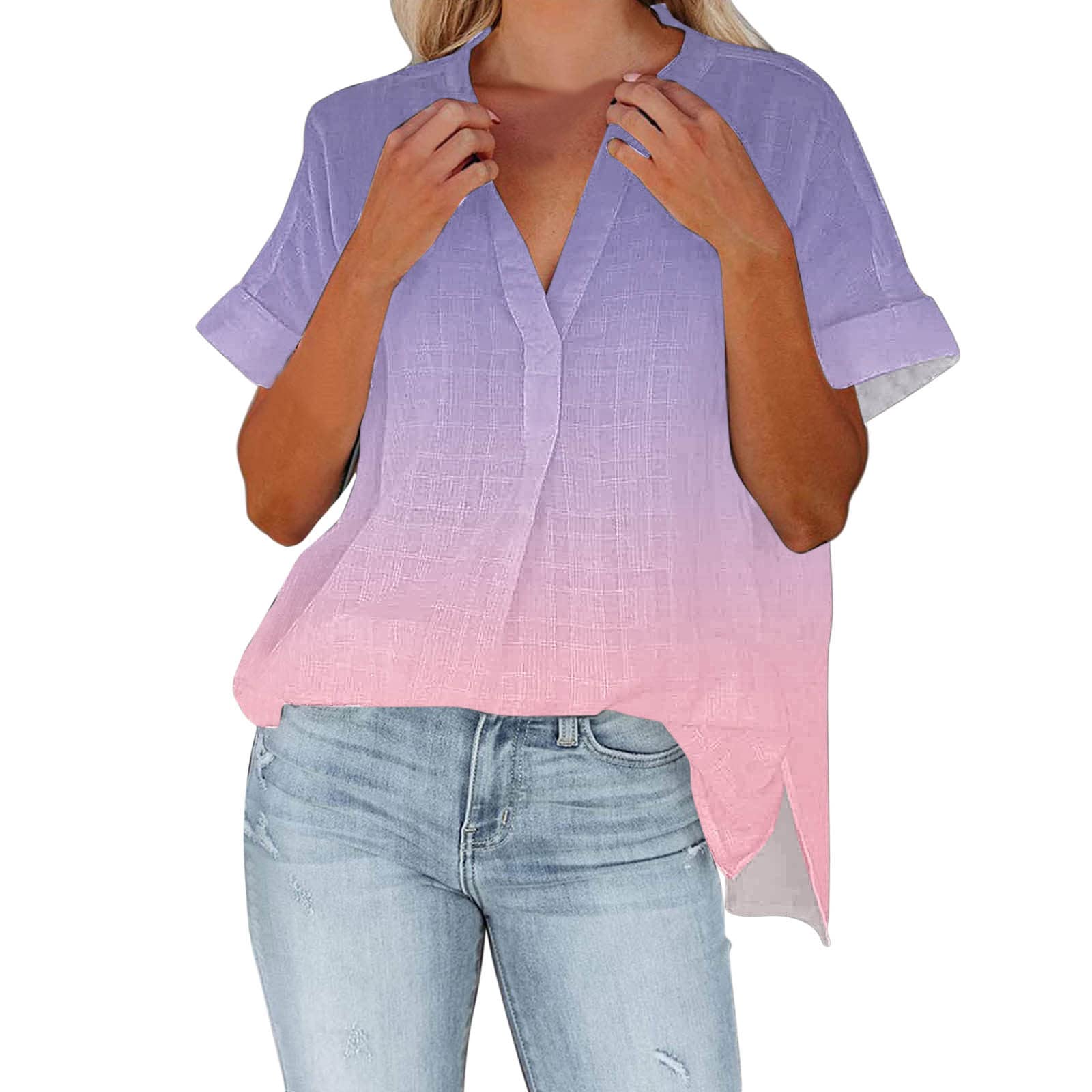 Women's Summer Short Sleeve Dolman V-Neck T-Shirts - Casual Comfort Tops for Warm Weather | Perfect for Beach Outings, Vacation Wear & Everyday Summer Style