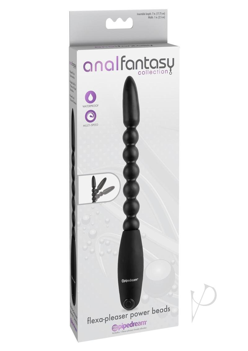 Anal Fantasy Collection Flexa Pleaser Power Beads - 7 Inch Waterproof Black Anal Beads for Couples & Solo Play - Perfect for Sensual Massage, Foreplay & Intimate Exploration