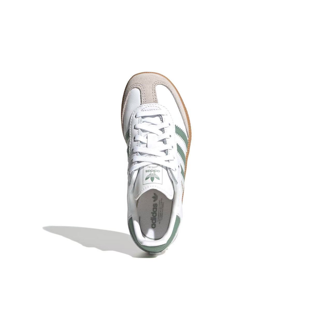 Kids Samba OG Sneakers - Cloud White Silver Green - Comfortable Lightweight Running Shoes for Boys & Girls - Perfect for School, Sports & Everyday Wear
