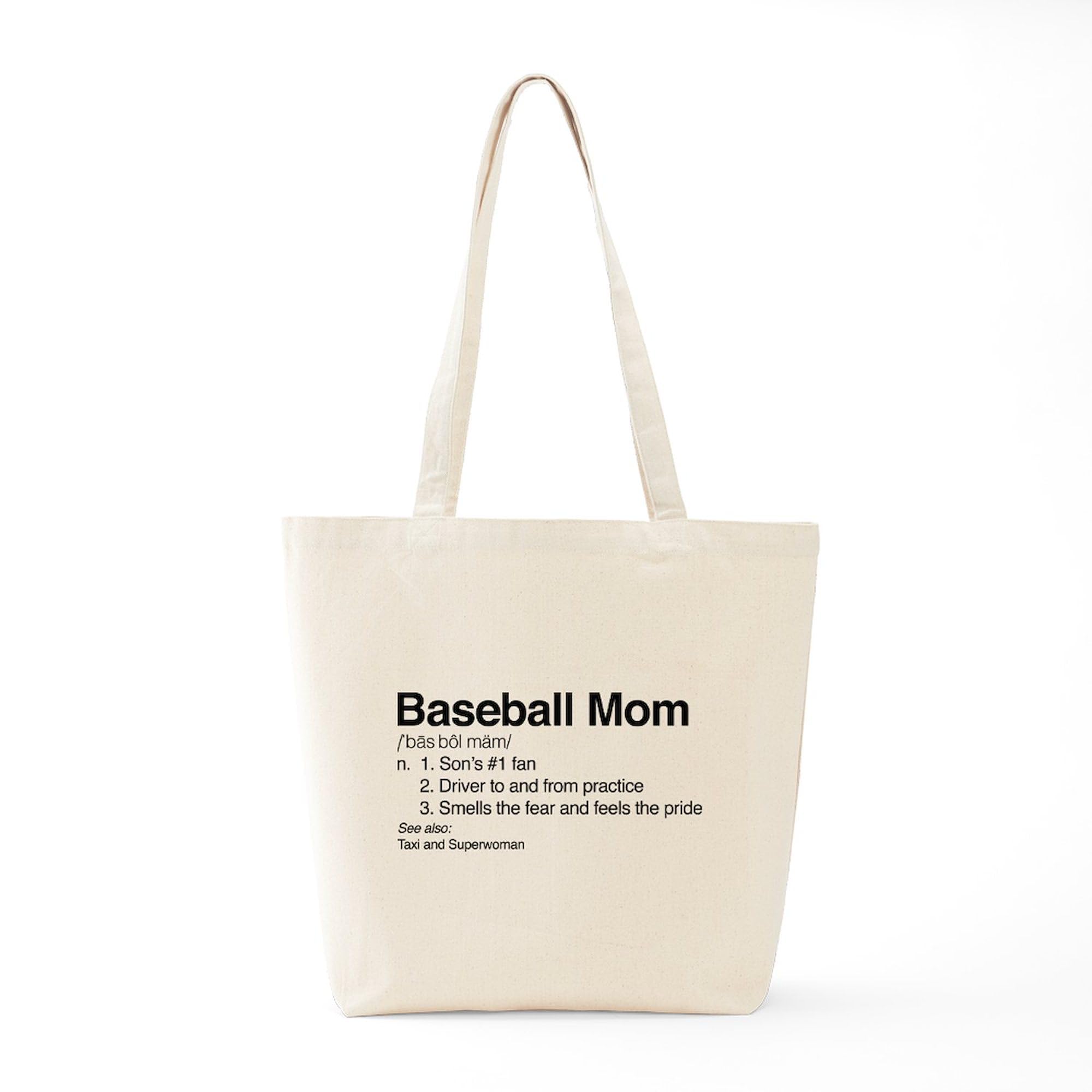 Baseball Mom Tote Bag - Natural Canvas Reusable Shopping Bag for Baseball Games, Groceries & Daily Use | Eco-Friendly & Durable