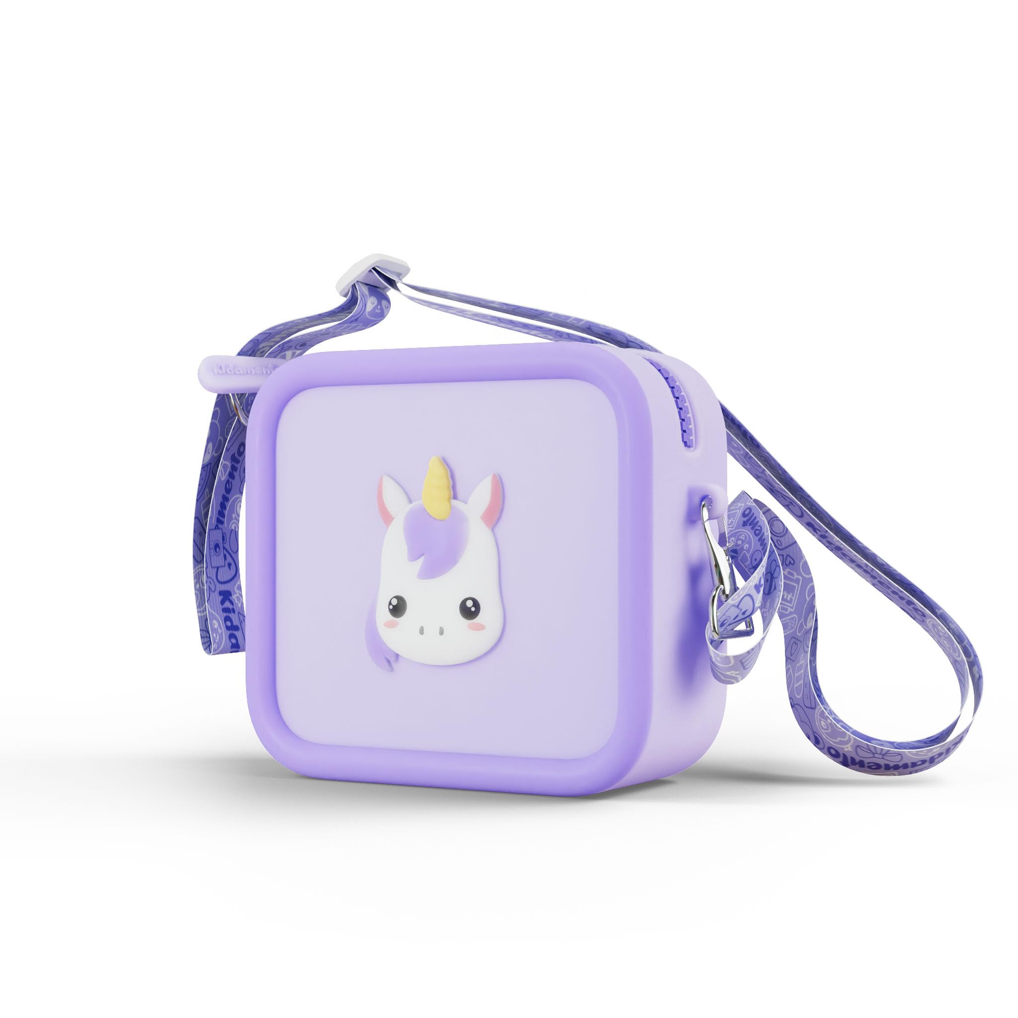Kidamento K Meowie The Cat Digital Camera for Kids with Silicone Case - Purple Unicorn Design - Durable Children's Camera & Protective Storage Bag - Perfect for Birthday Gifts, Travel, and Outdoor Adventures