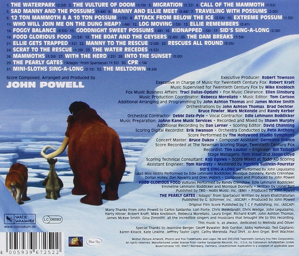 Ice Age 2: The Meltdown Original Motion Picture Soundtrack - Perfect for Family Movie Nights & Kids' Parties