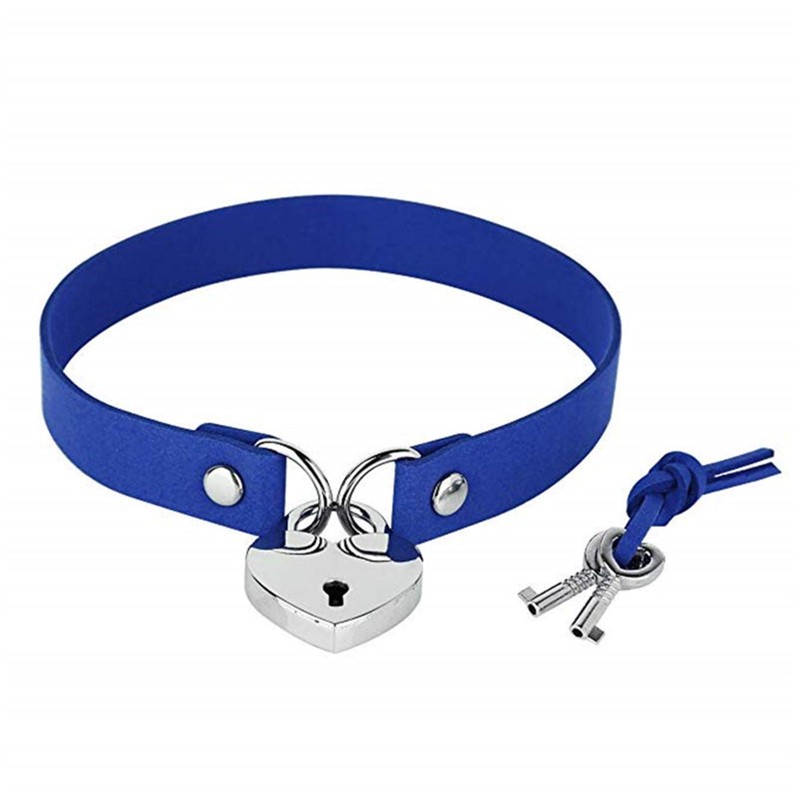 Punk Gothic Padlock Choker Necklace with Heart Lock & Key - Leather Lolita Collar for Couples, Valentines Gifts - Perfect for Goth Jewelry, Punk Fashion & Romantic Date Nights