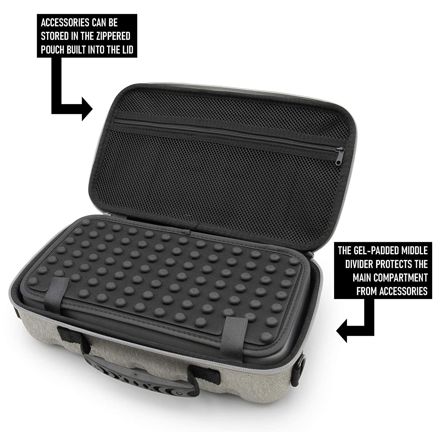 CASEMATIX Professional Hair Clipper Case - Holds 3 Electric Clippers, Trimmers & Hair Buzzers with T-Finishers - Durable Storage Organizer for Barbers & Stylists - Perfect for Salon, Home or Travel Use