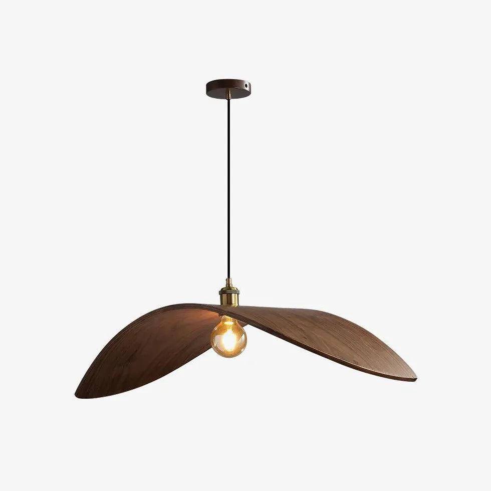 Vintage Wooden Pendant Light with Streamlined Waves Design - Rustic Ceiling Lighting Fixture for Kitchen, Dining Room, and Bedroom Decor