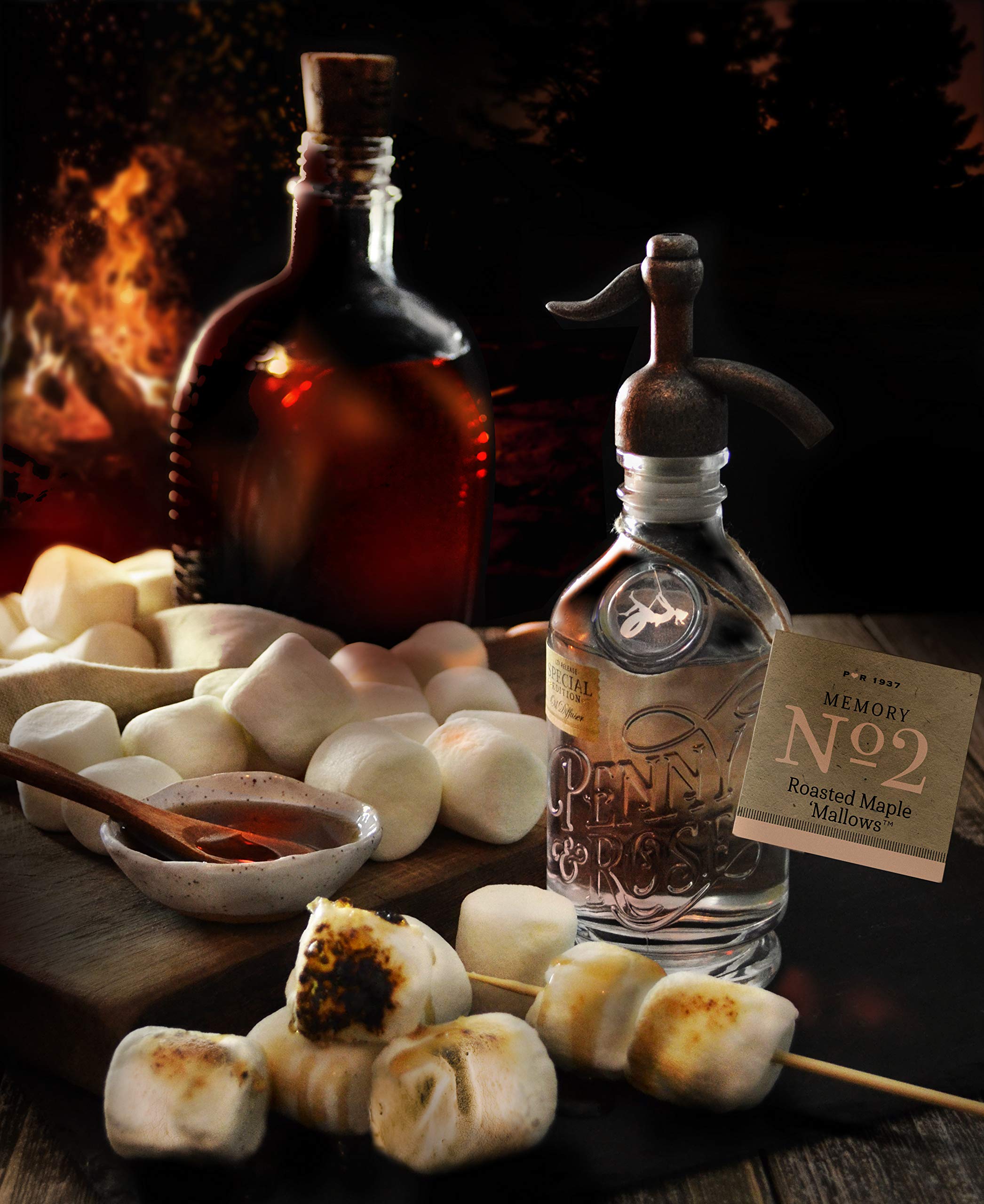 Penny & Rose Mini Essential Oil Diffuser Refill - Roasted Maple Marshmallow Scent | Aromatherapy for Home, Office & Spa Relaxation