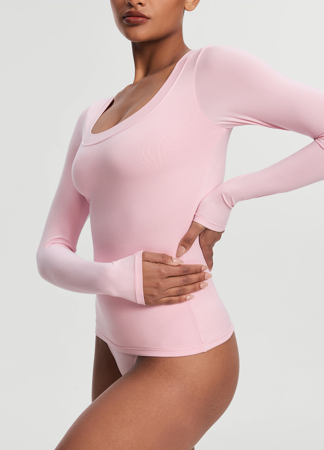 Women's Scoop Neck Long Sleeve T-Shirt - Soft Stretchy Casual Blouse for Everyday Wear | Perfect for Work, Date Night & Layering